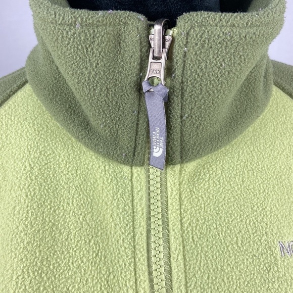 The North Face Two Toned Olive Green Fleece Zip Up Jacket - Picture 7 of 12
